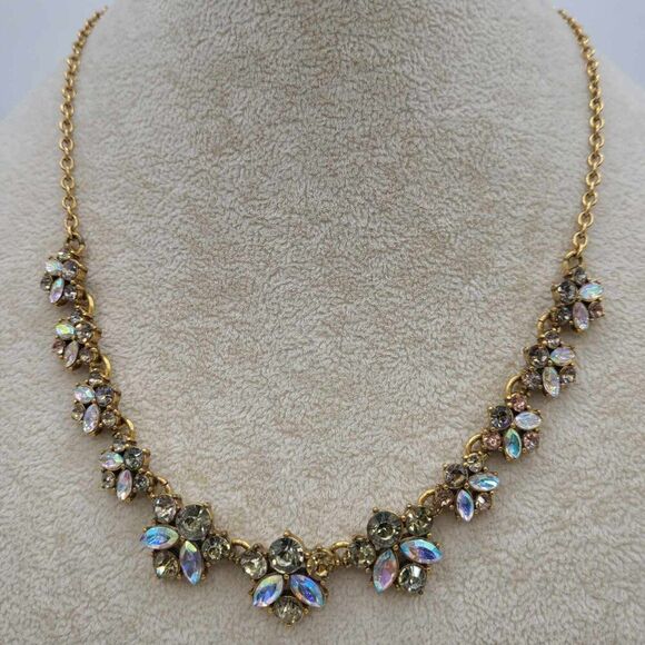 J Crew AB Crystal Cluster Necklace - Picture 1 of 9